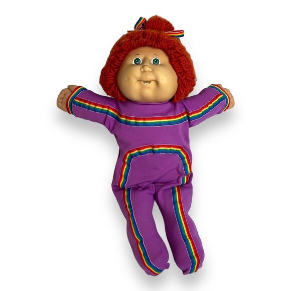 1986 Xavier Roberts Cabbage Patch Kid Doll Dimples Red Hair Blue Eyes Signed EUC - Picture 15 of 16